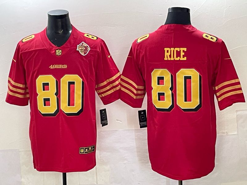 Men Nike San Francisco 49ers #80 Rice Red Limited NFL 2025 Jersey 0028